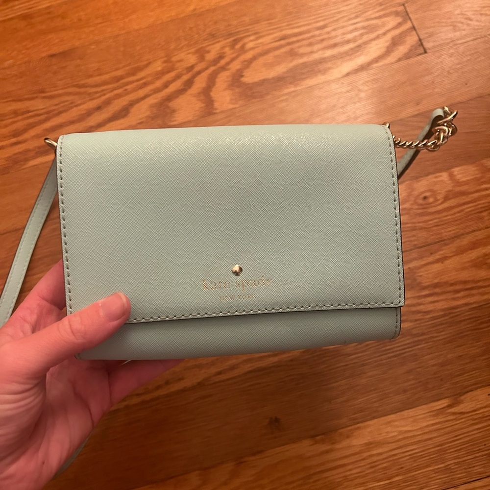 Kate spade cross body clutch robins egg blue